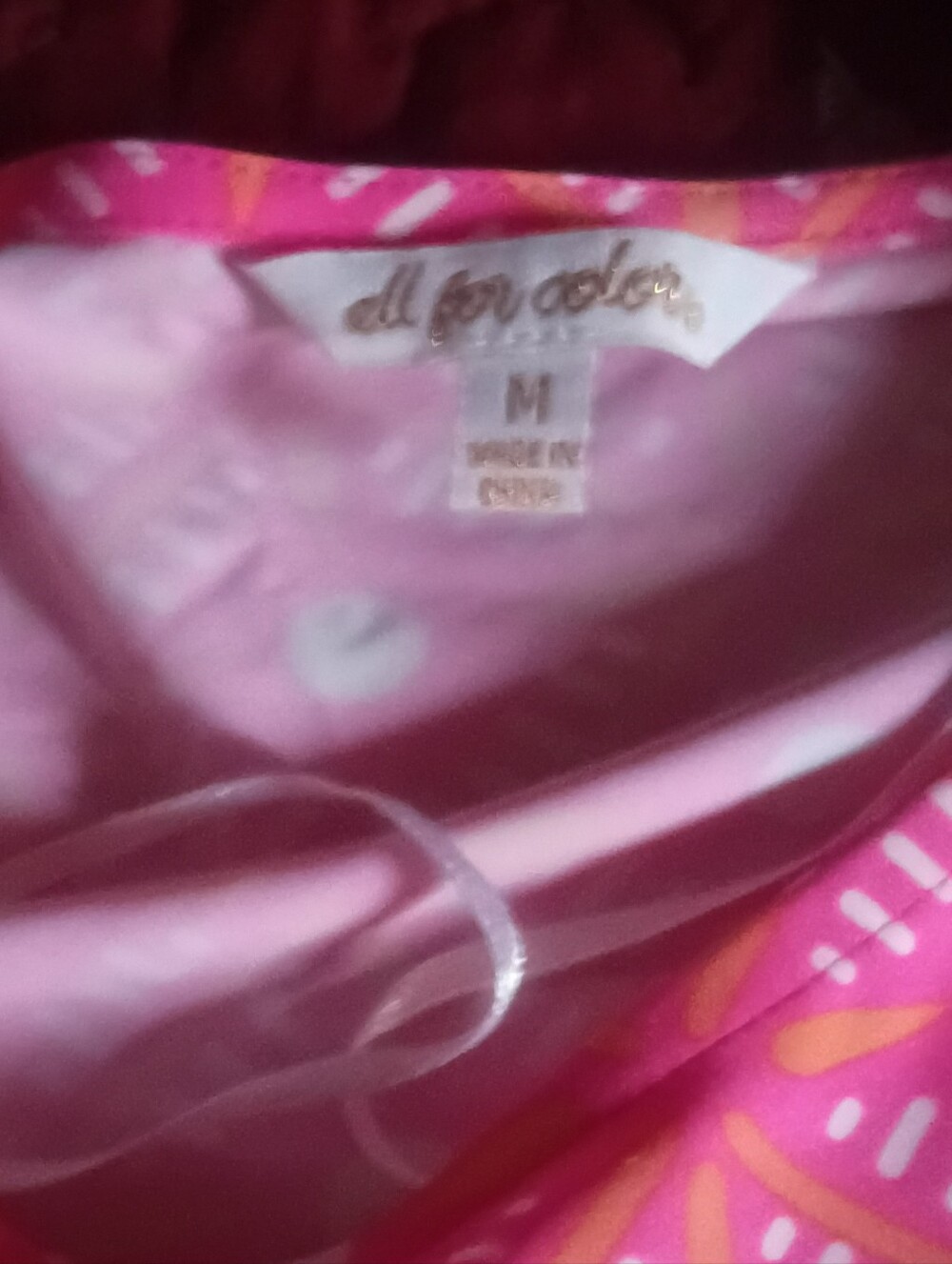 All For Color Pink Patterned Short Sleeve Dress - Picture 3 of 3